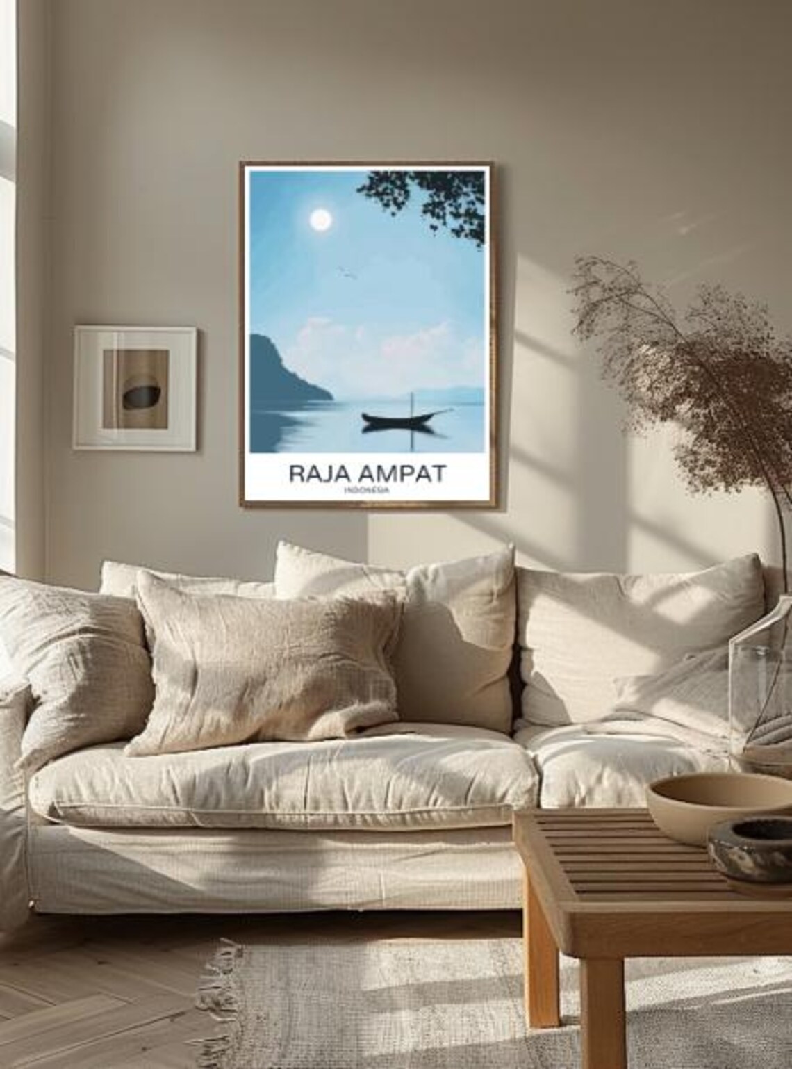 Raja Ampat Indonesia Canoe Lagoon Morning Calm Travel Poster - Image 3