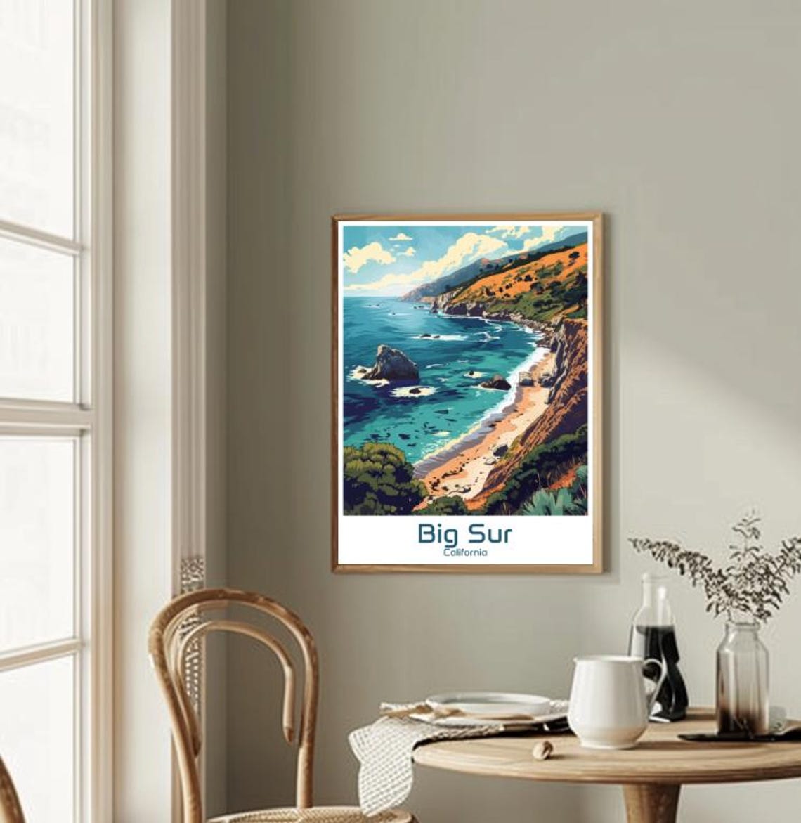Dramatic Big Sur California Rugged Cliffs Ocean Cove View Poster - Image 2