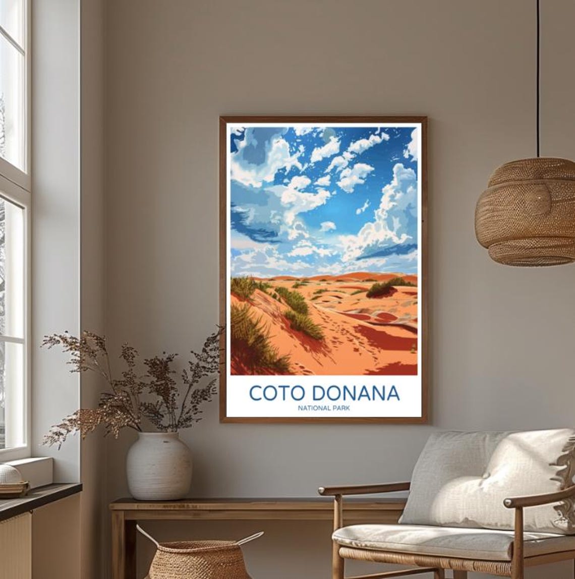 Coto Doñana Orange Sand Dunes Under Dramatic Sky Travel Poster - Image 4