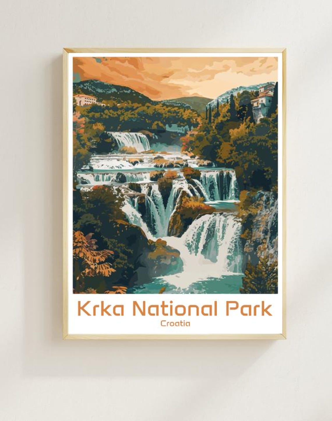 Krka National Park Croatia Tiered Waterfalls Valley Scenic Poster