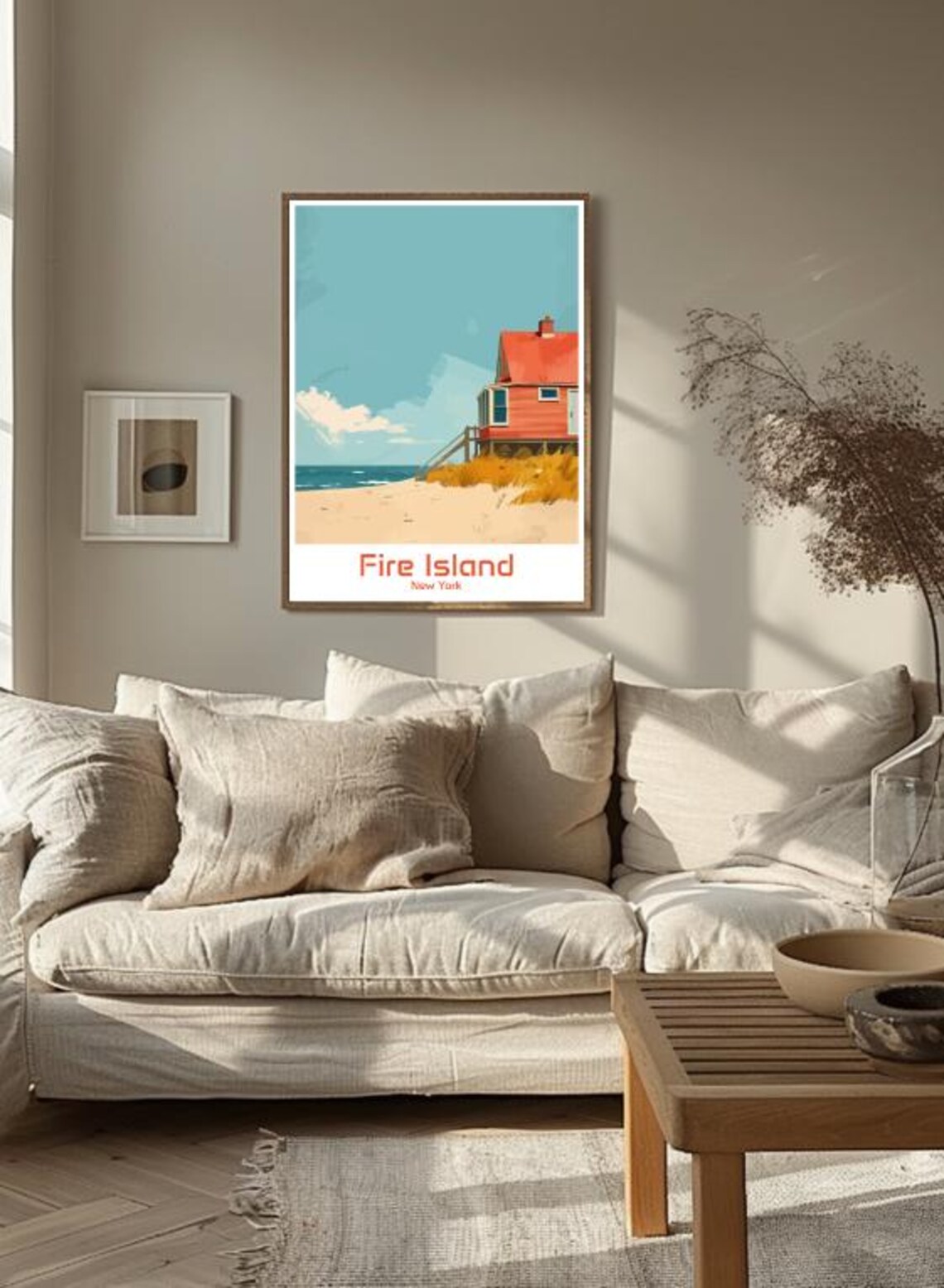 Fire Island New York Beach Cottage Dunes Seaside Travel Poster - Image 3