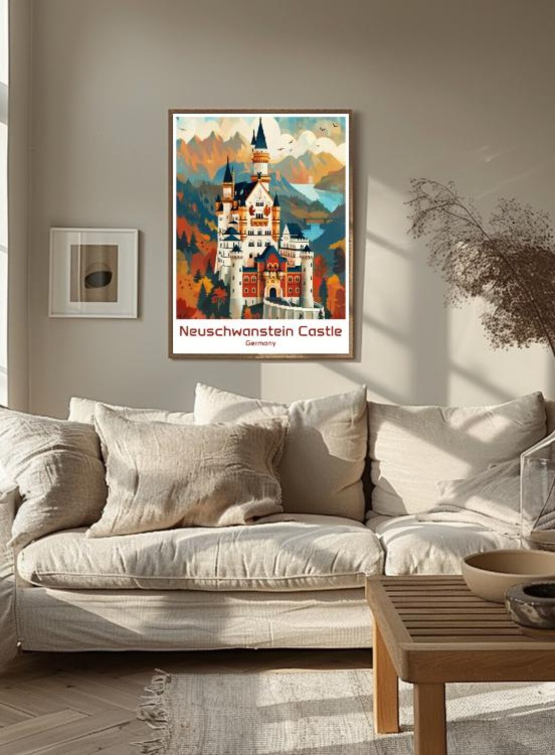 Neuschwanstein Castle Autumn Fairytale Mountain Landscape Poster - Image 3