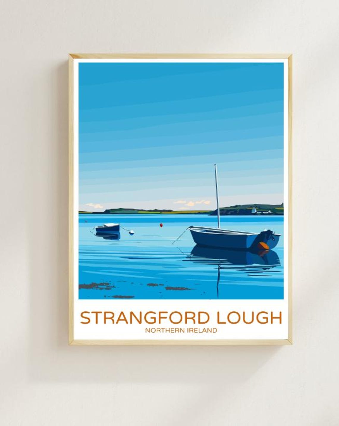 Strangford Lough Travel Poster Stunning Wall Art Of Northern Irelands Scenic Waterway Coastal Views Irish Travel Gift Nature Decor