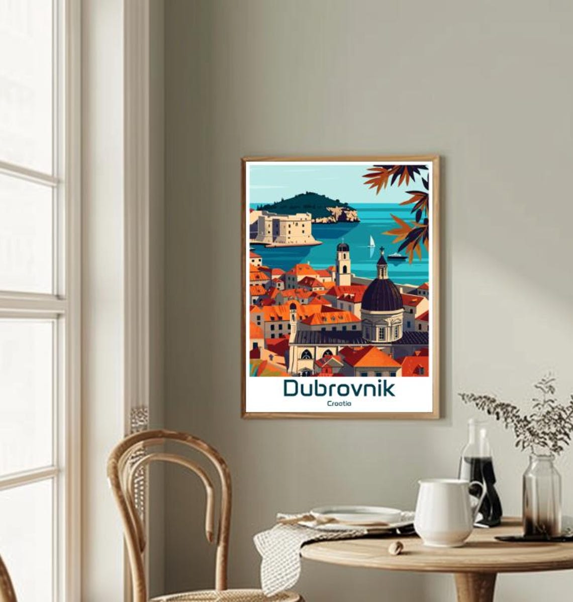 Dubrovnik Croatia Old Town Red Roofs Over Adriatic Sea Poster - Image 2