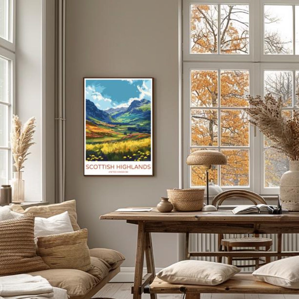 Scottish Highlands United Kingdom Valley Poster With Wildflower Meadow - Image 4