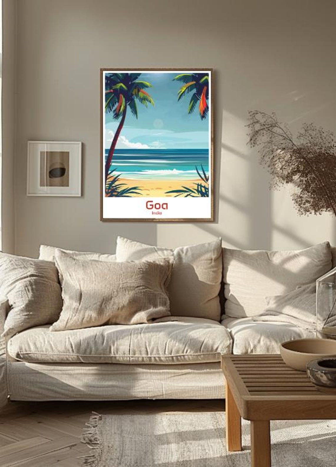 Goa India Beach Palm Trees Sunset Golden Tropical Shore Poster - Image 3