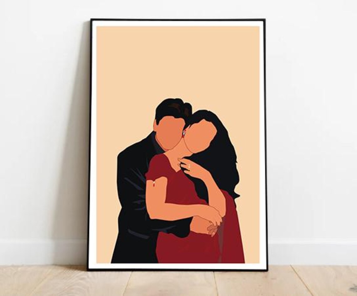 Shah Rukh Khan Kajol Kabhi Khushi Kabhie Gham Embrace Art Poster