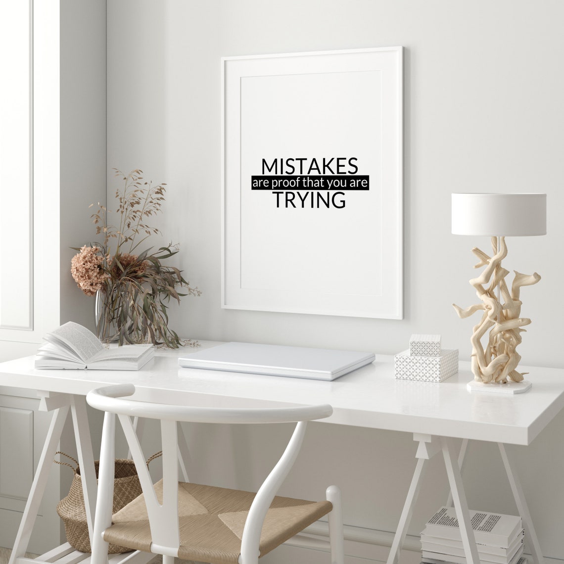 Mistakes Are Proof That You Are Trying Quote Poster Black Bar Design - Image 3
