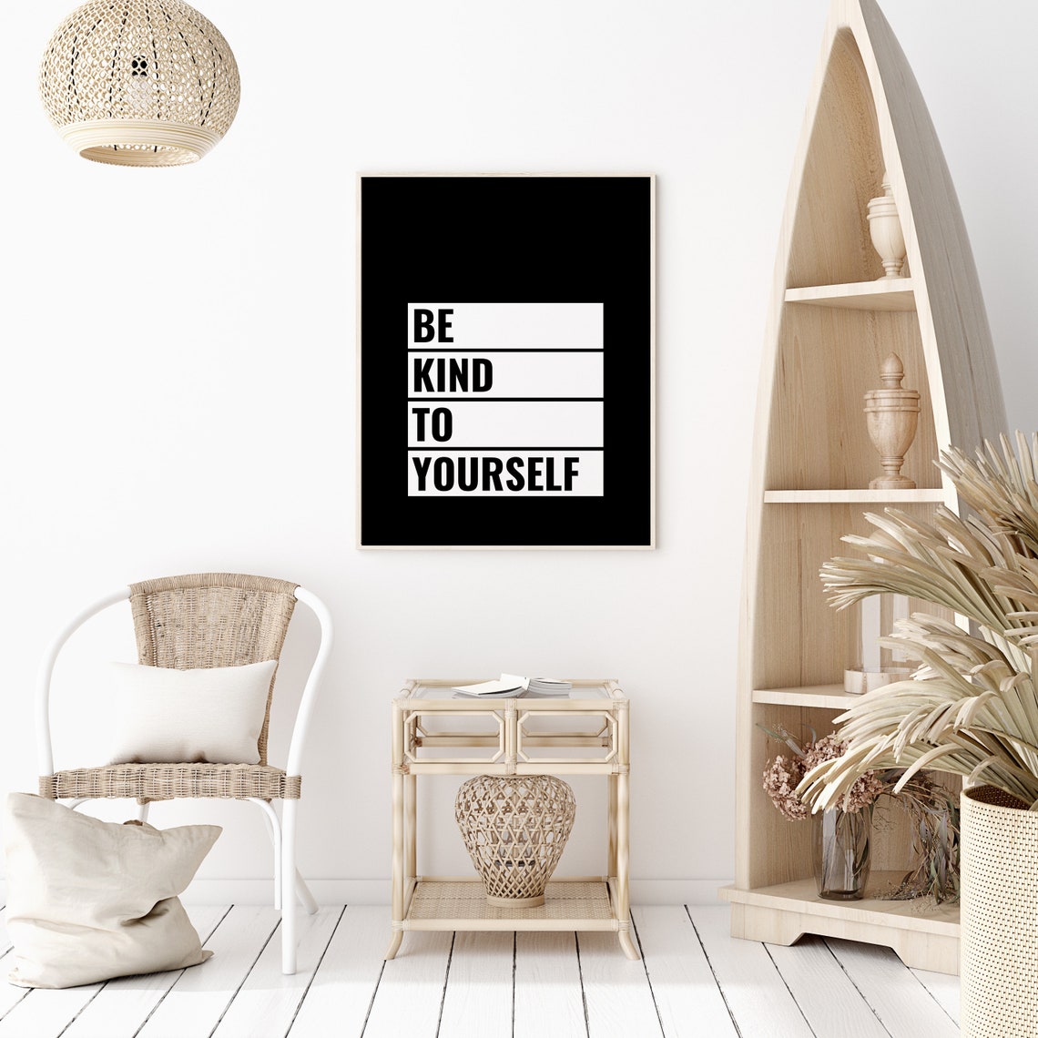Be Kind To Yourself Bold Black And White Modern Typography Poster - Image 2