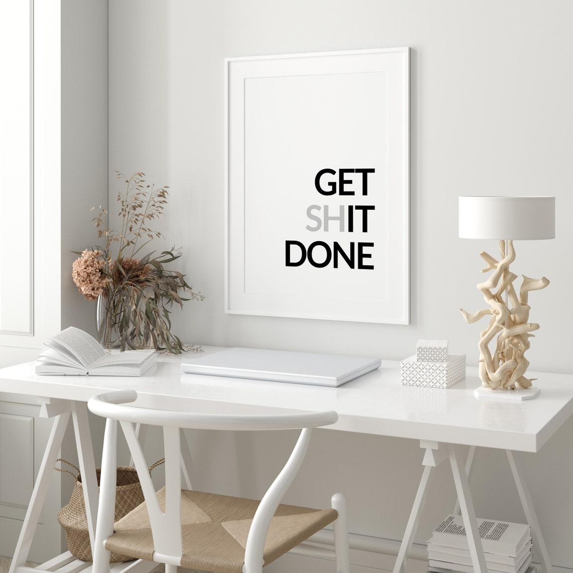 Get Shit Done Bold Productivity Hustle Motivational Typography Poster - Image 3