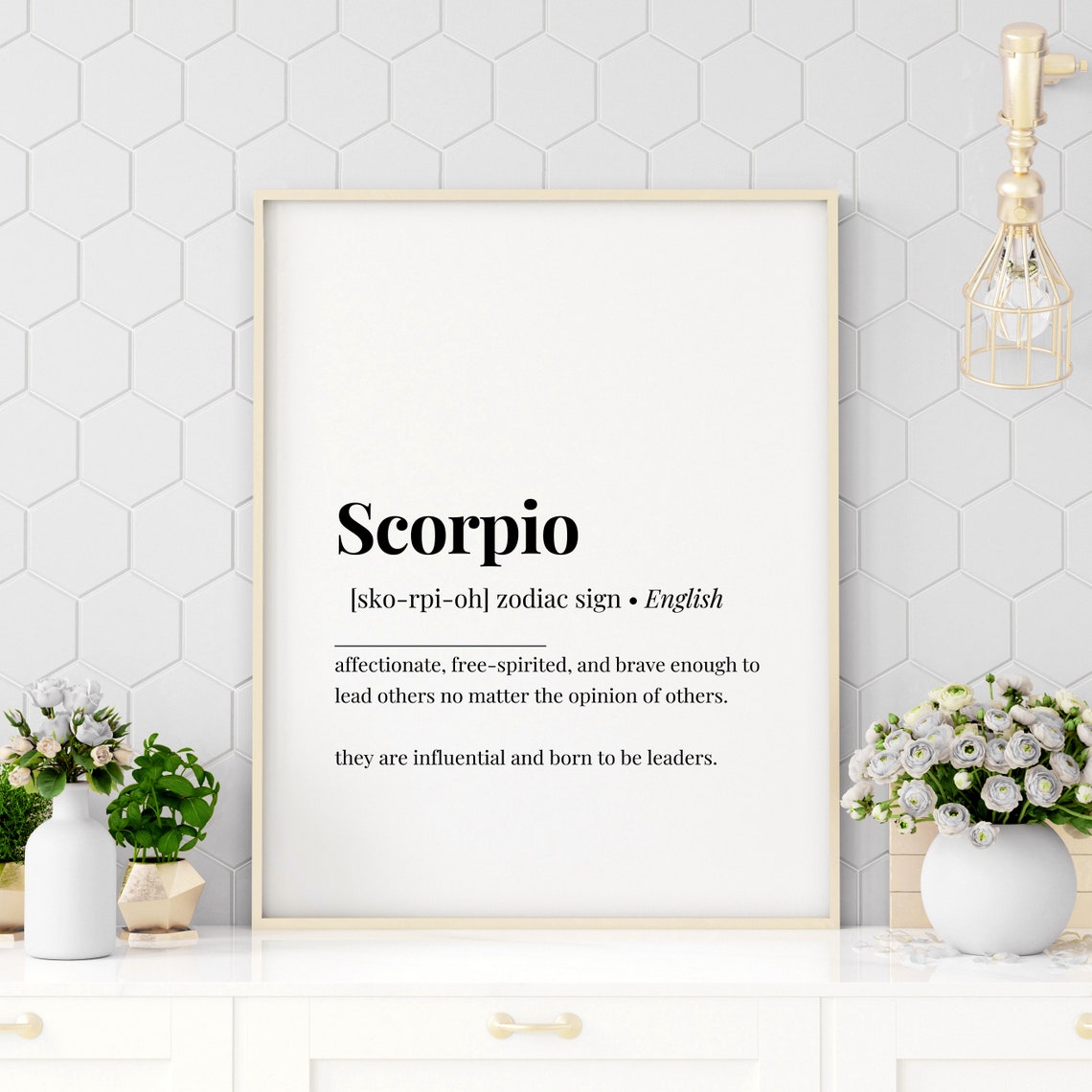 Scorpio Zodiac Sign Dictionary Definition Traits Quote Poster