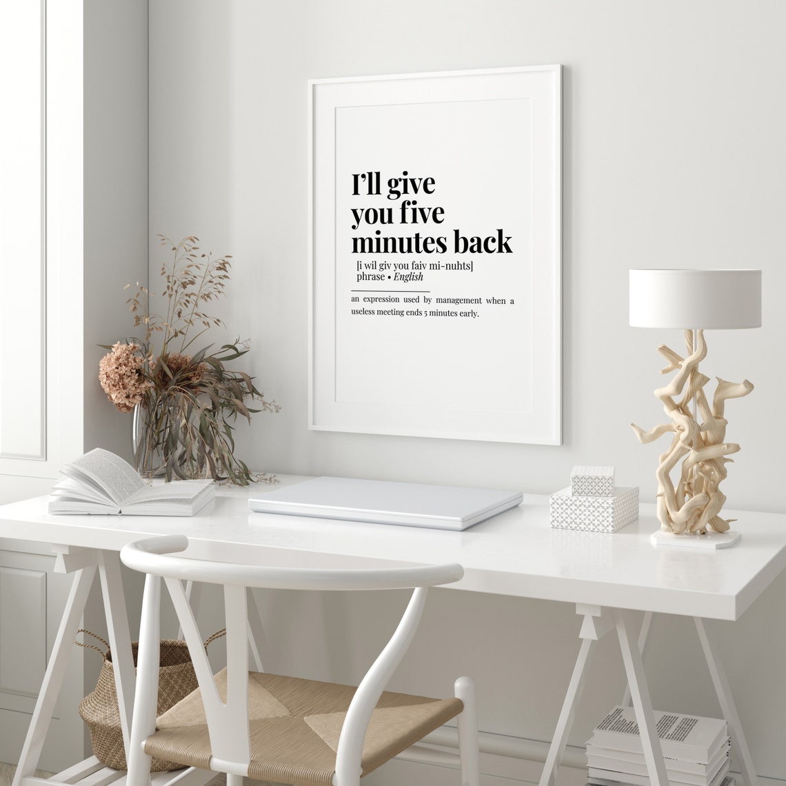 I'll Give You Five Minutes Back Funny Office Definition Poster - Image 3