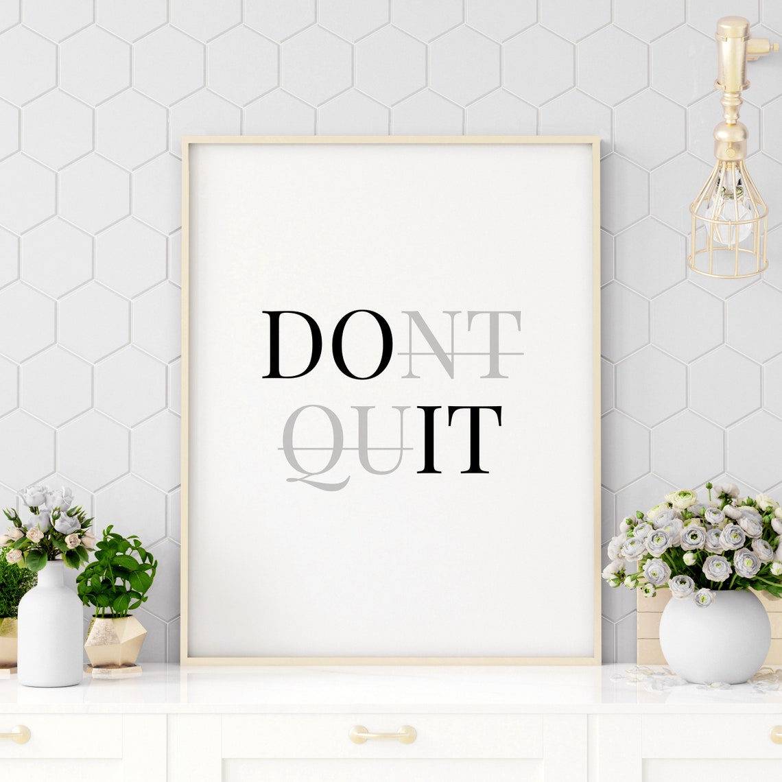 Do It Clever Hidden Message Dont Quit Motivation Quote Poster