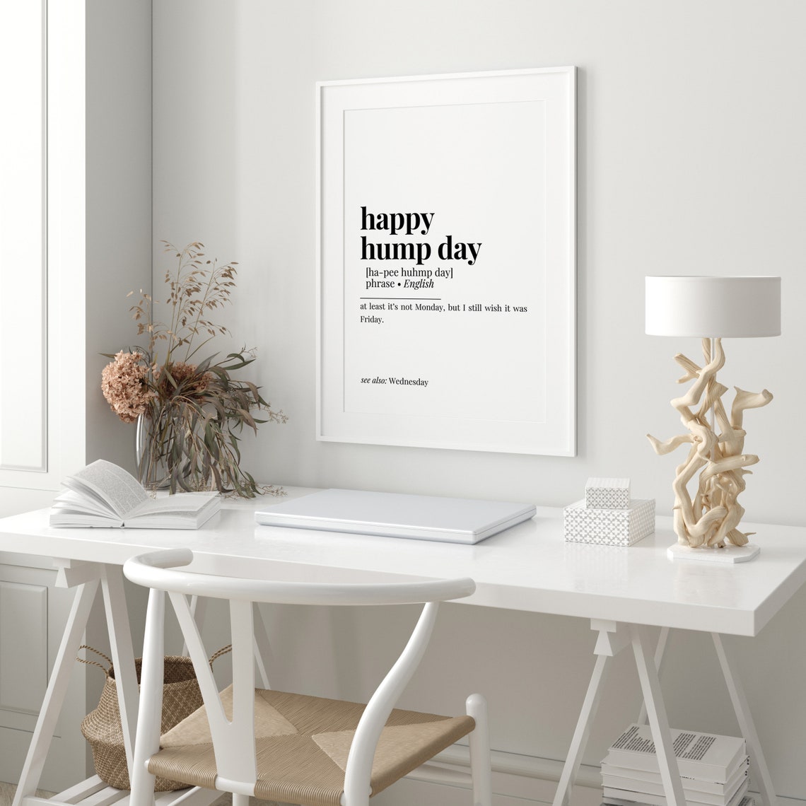 Happy Hump Day Funny Office Definition Minimalist Typography Poster - Image 3