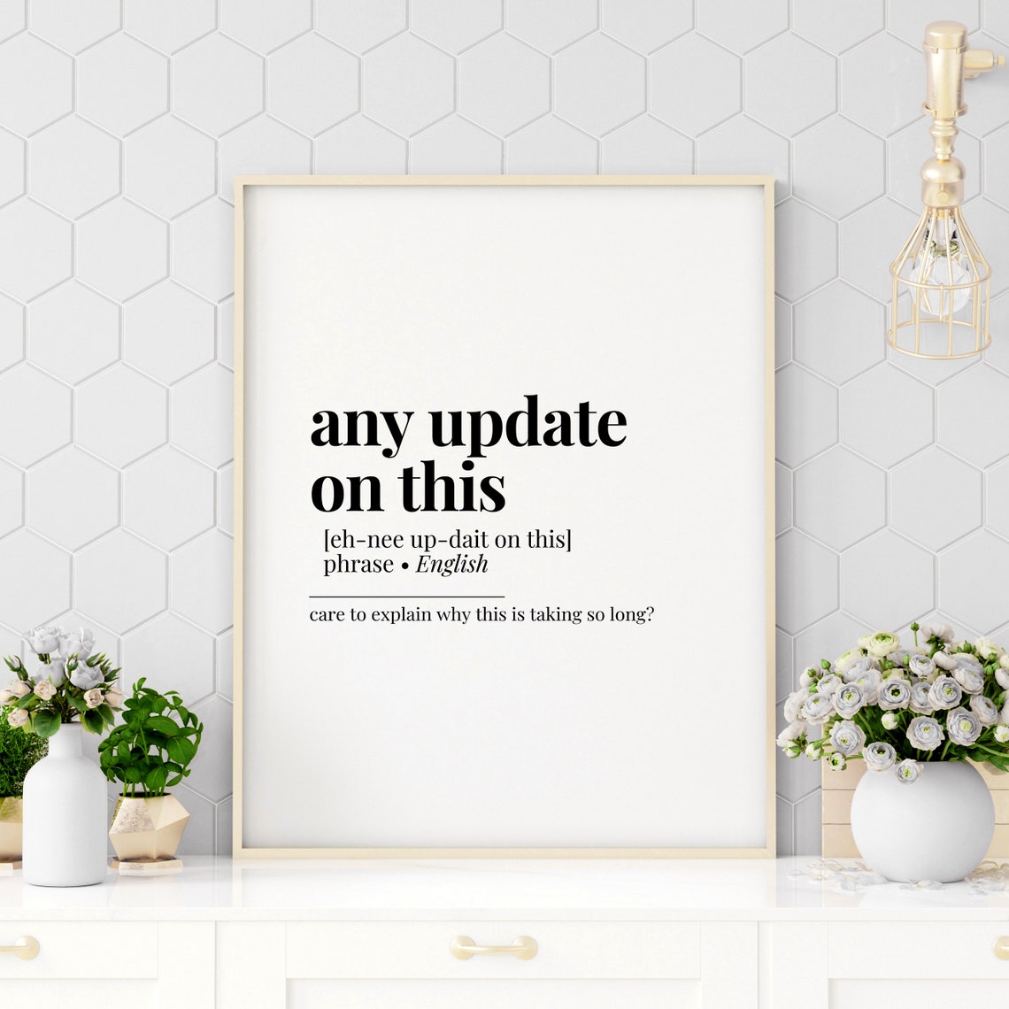 Any Update On This Funny Office Definition Typography Poster