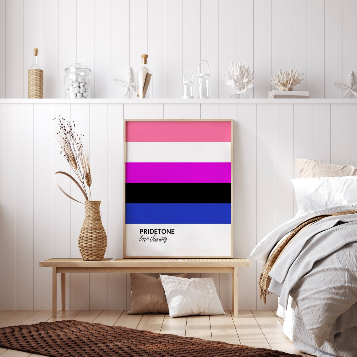 PRIDETONE Born This Way Genderfluid Pride Flag Color Block Poster - Image 2