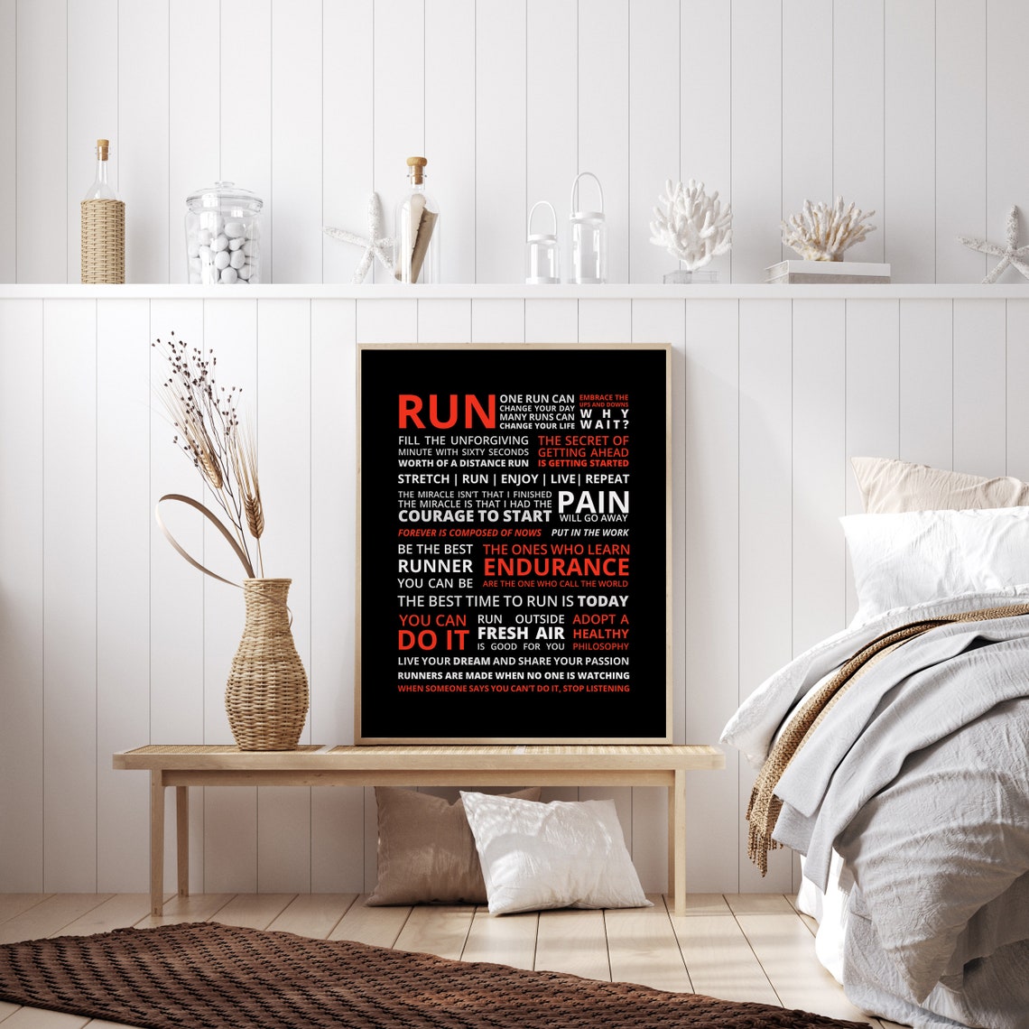 Run Running Manifesto Bold Red and Black Typography Poster for Runners - Image 3
