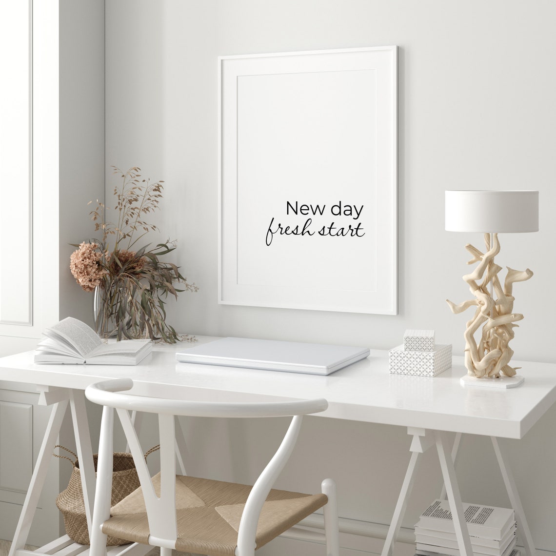 New Day Fresh Start Simple Script Typography Daily Motive Poster - Image 2