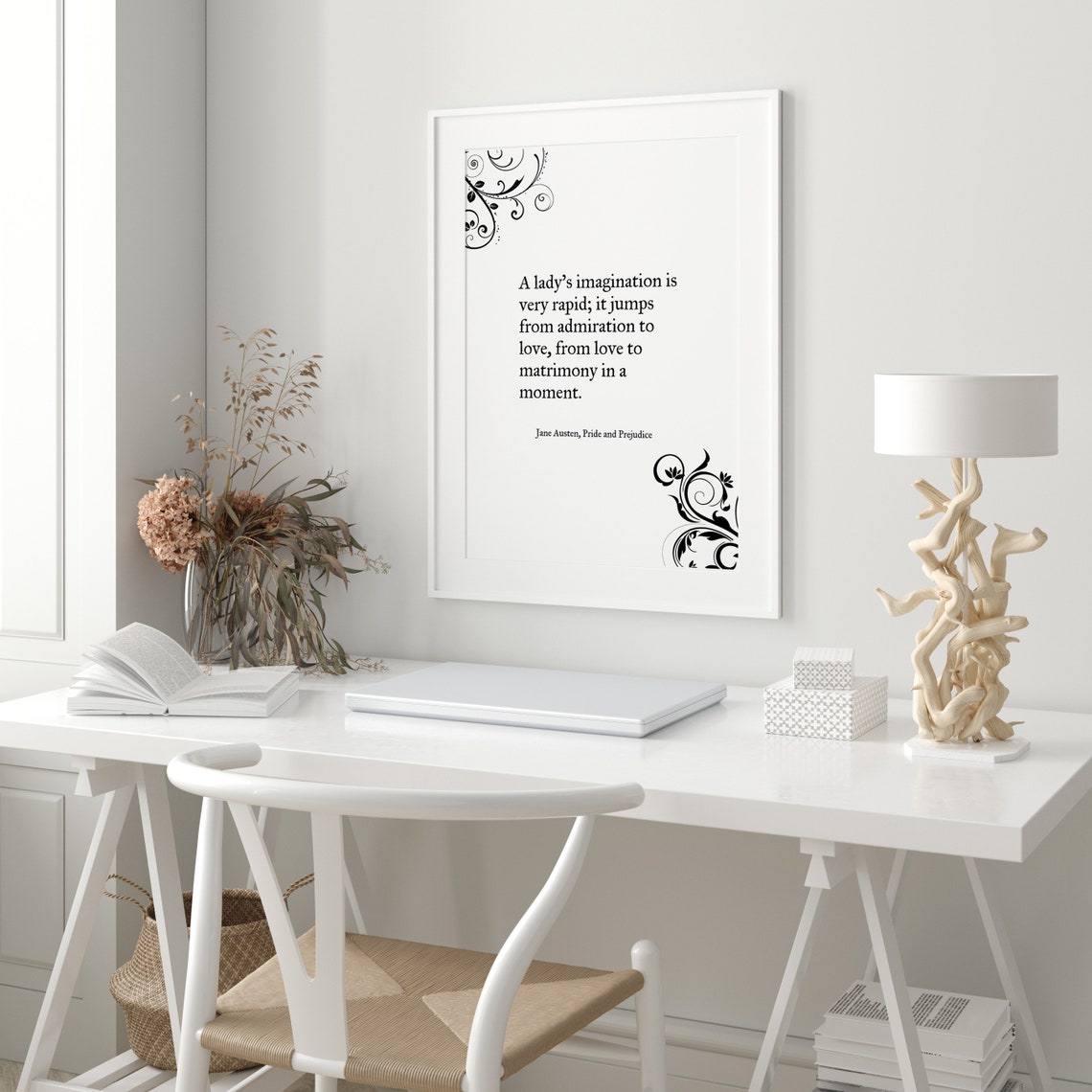 Jane Austen Lady's Imagination Quote From Pride And Prejudice Poster - Image 2