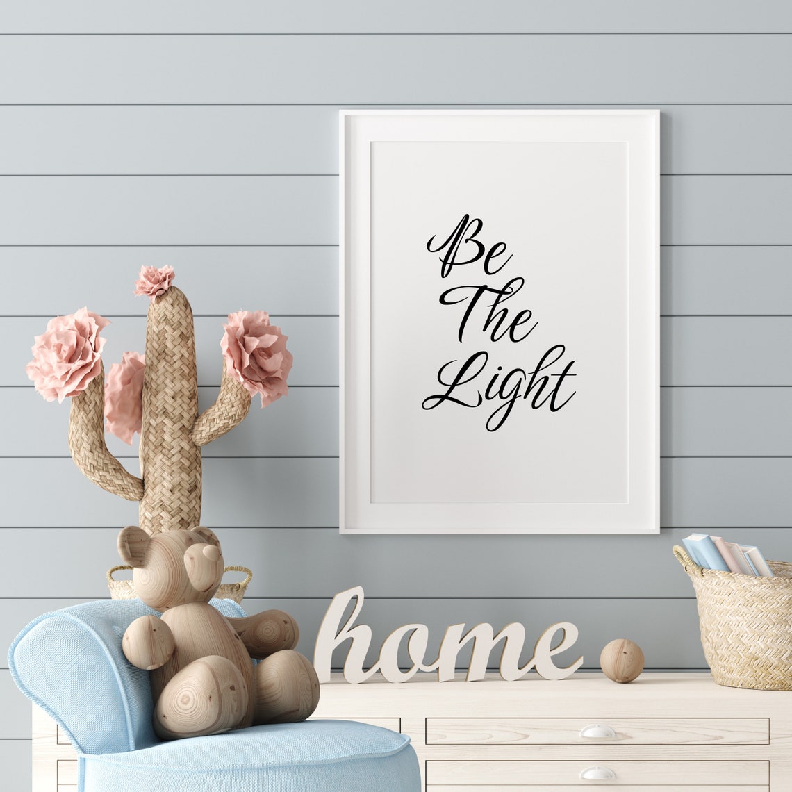 Be The Light Elegant Script Typography Inspirational Decor Poster - Image 3