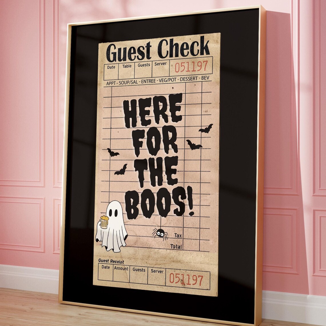 Trendy Guest Check, Funny Halloween Decor