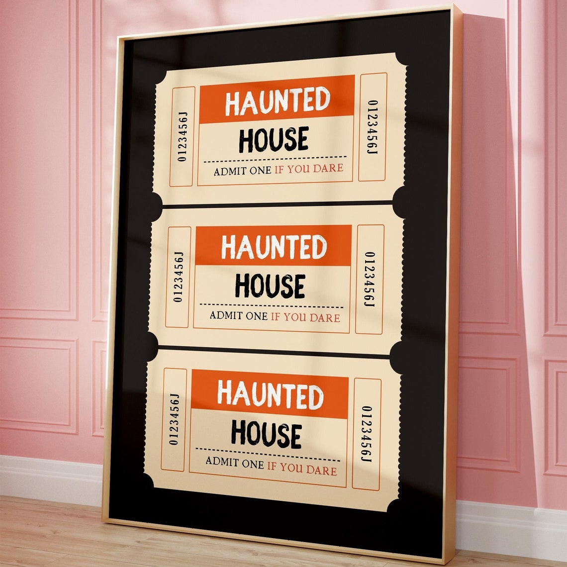 Haunted House Drink Ticket Vintage Halloween Poster - Image 2