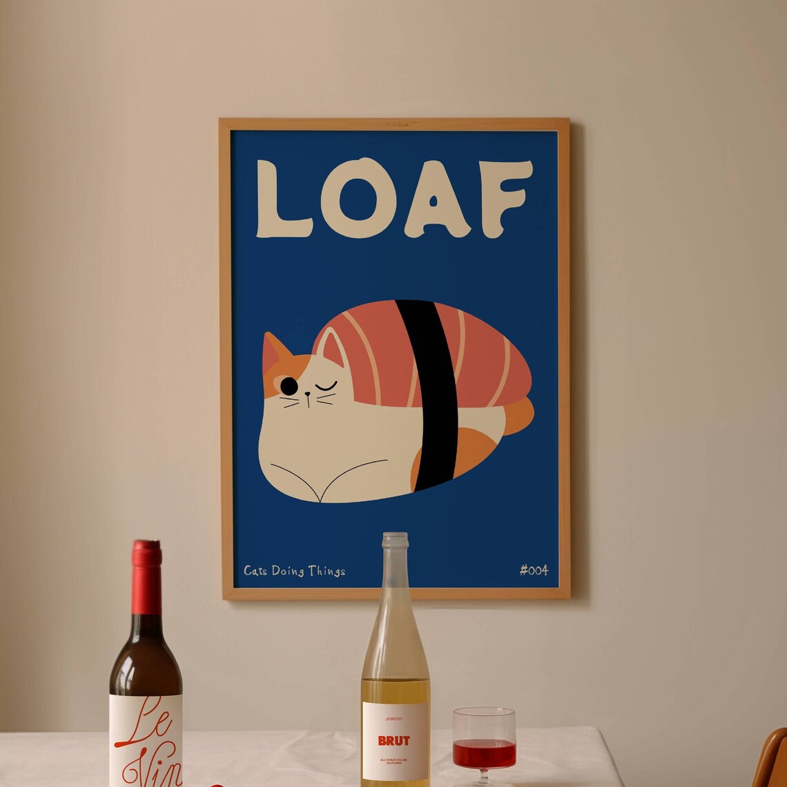 Sushi Cat Japanese Food Poster, Cute Cat Art - Image 2