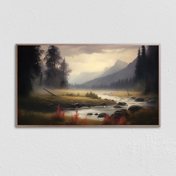 Moody Fall Frame Tv Art Vintage Autumn Landscape Dark Fall Painting Art For Frame Tv Frame