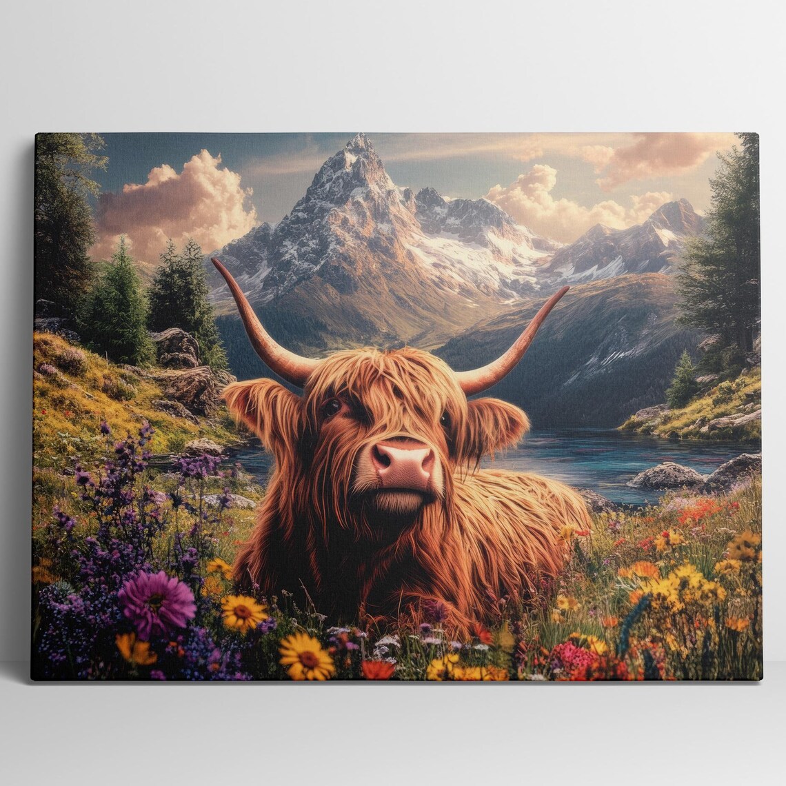 Highland Cow, Rustic Farmhouse Decor Wall Art