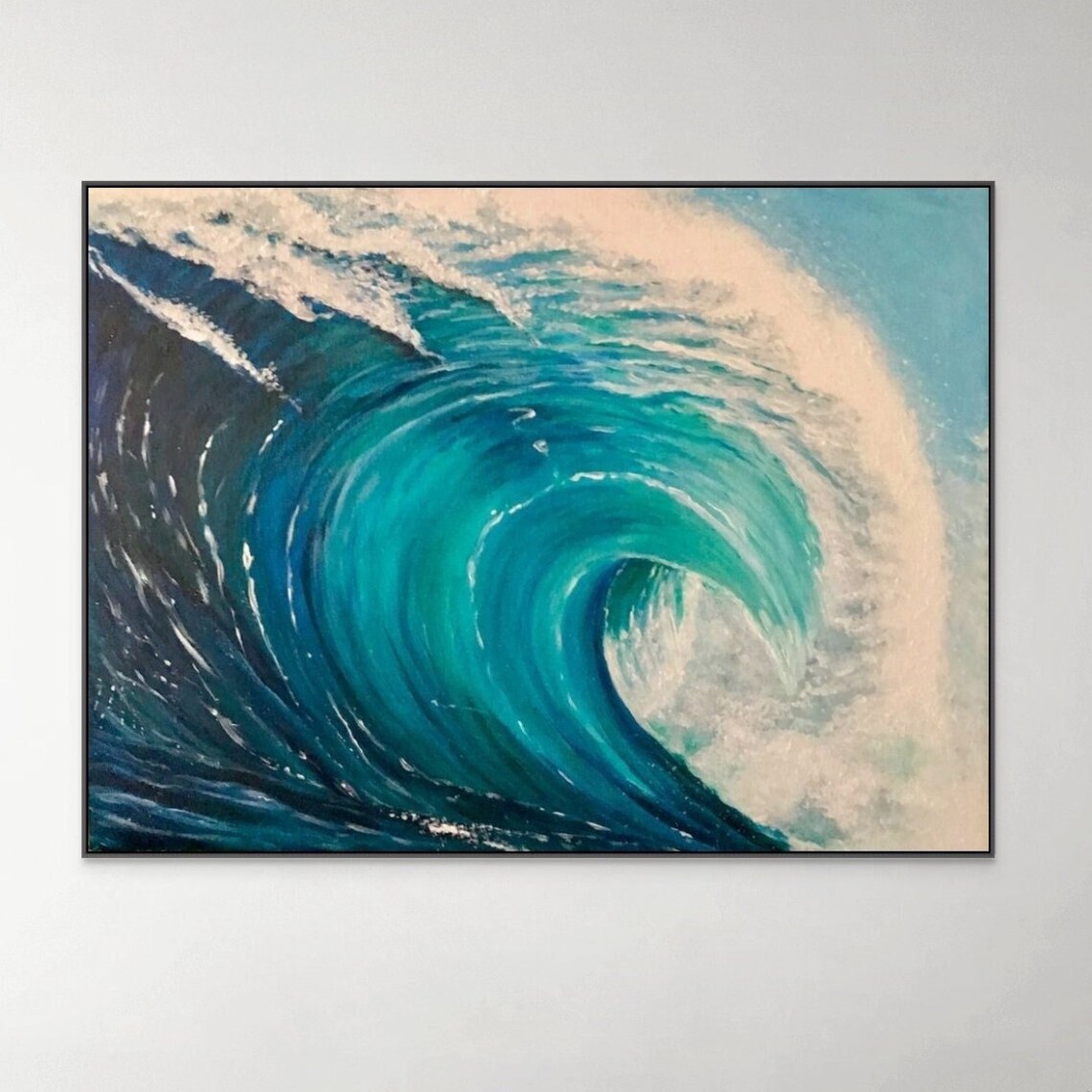 Ocean Wave Curl Barrel Turquoise Surf Water Swirl Coastal Poster