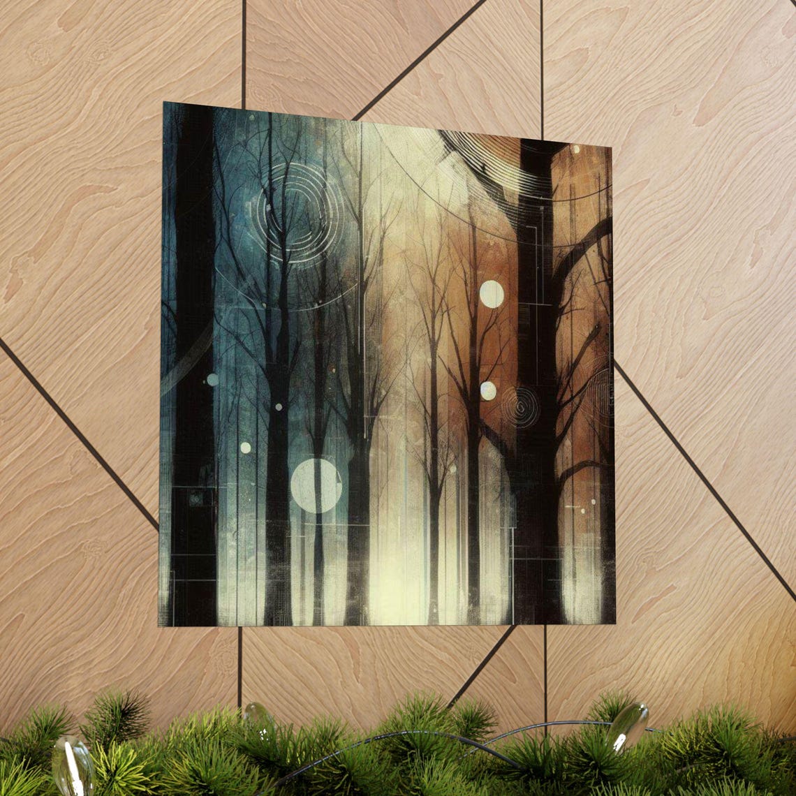 Forest Abstract Art Print Matte Vertical Poster For Home Decor Modern Wall Art Nature Lover Gift Unique Decor Idea - Image 4