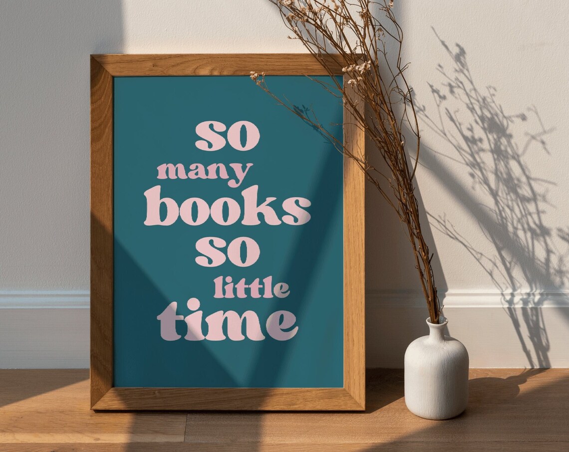 So Many Books, So Little Time Retro Poster - Image 2