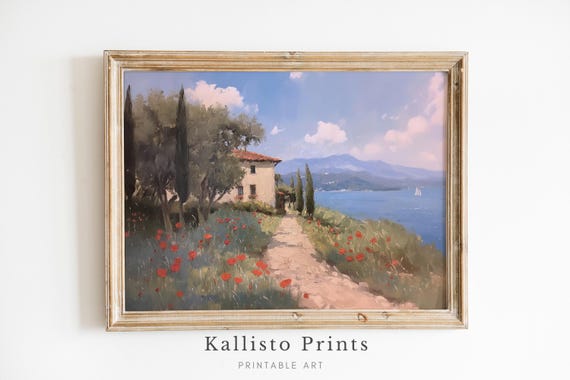 Tuscan Landscape Mediterranean Wall Art Print