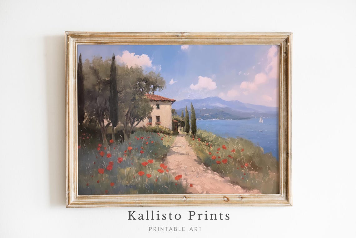 Tuscan Landscape Mediterranean Wall Art Print
