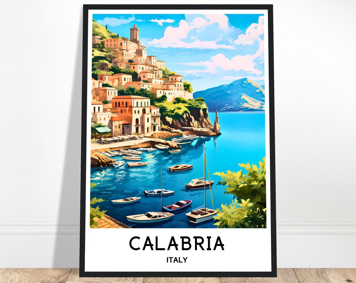 Calabria Travel Poster, Italy Lover Gift