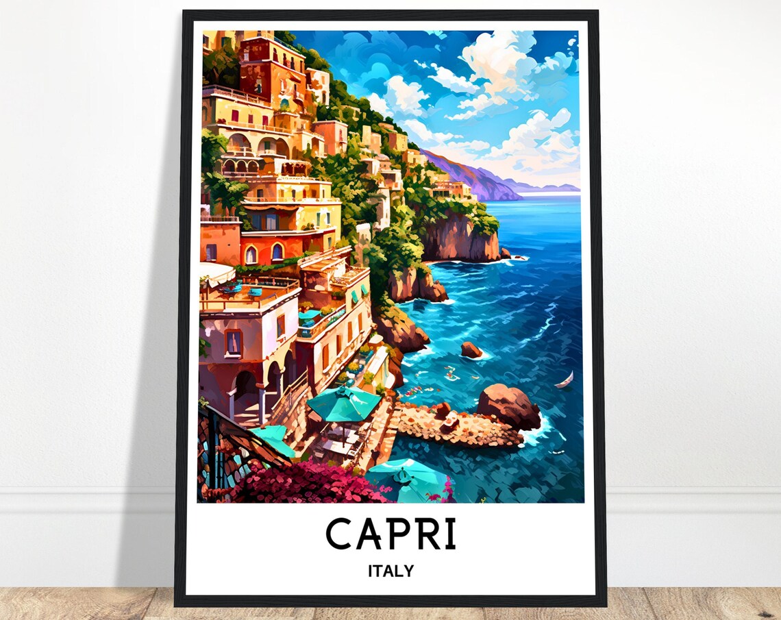 Capri Travel Print Capri Poster Italian Art Print Traveler Gift For Italy Lover Capri Wall Art Capri Home Office Desk Living Room Decor