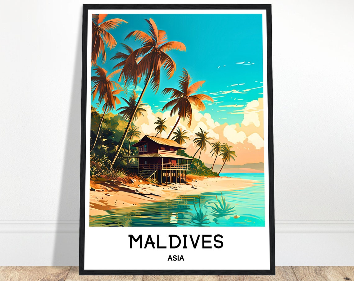Maldives Travel Poster Maldives Travel Print Maldives Art Print Maldives Travel Gift Maldives Wall Print Maldives Art Gift Maldives Poster