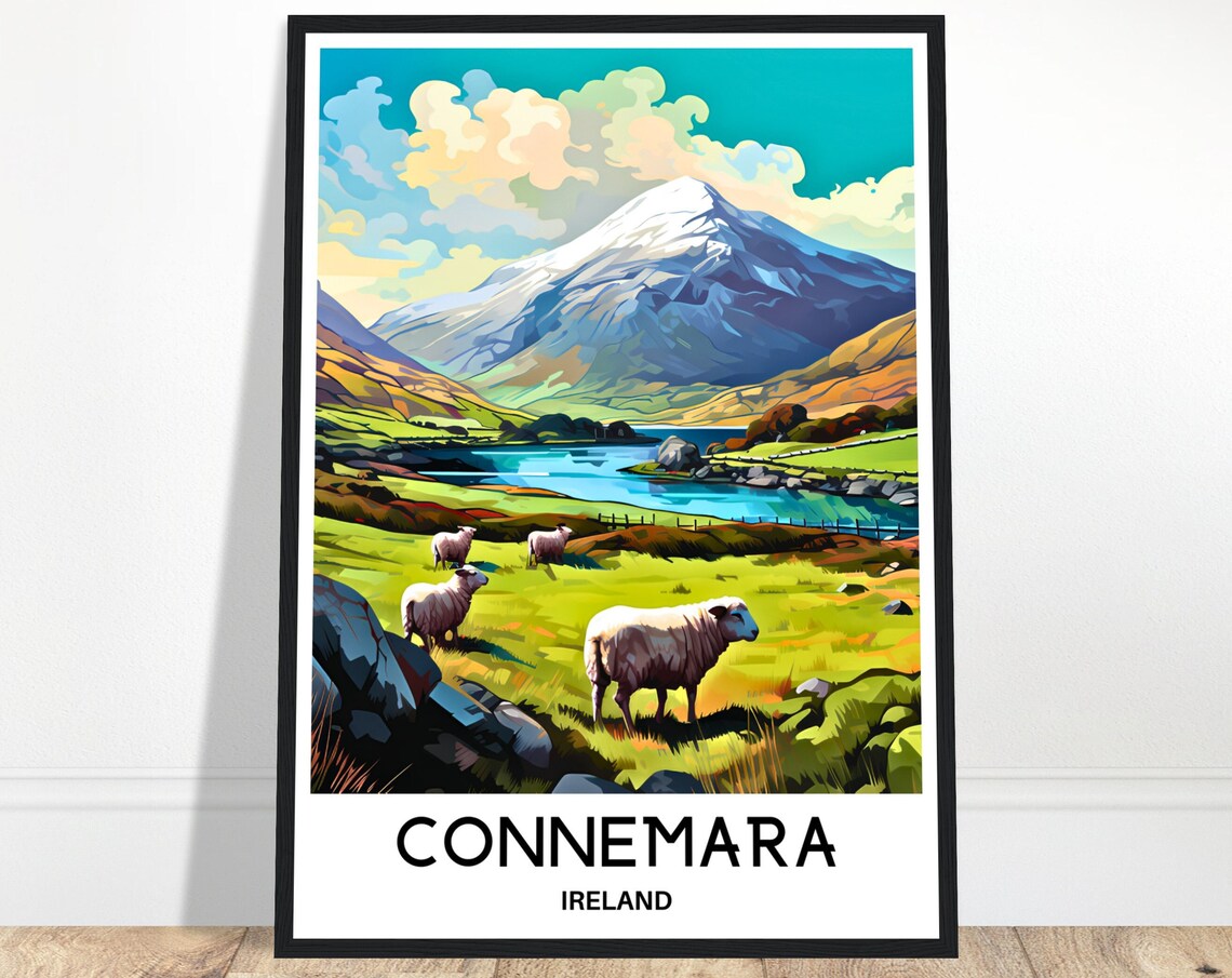 Connemara Travel Poster, Ireland Travel Art Print