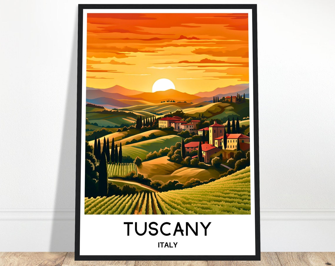 Tuscany Travel Poster Tuscany Travel Print Tuscany Italy Print Tuscany Poster Tuscany Travel Gift Tuscany Lover Gift Tuscany Travel Art