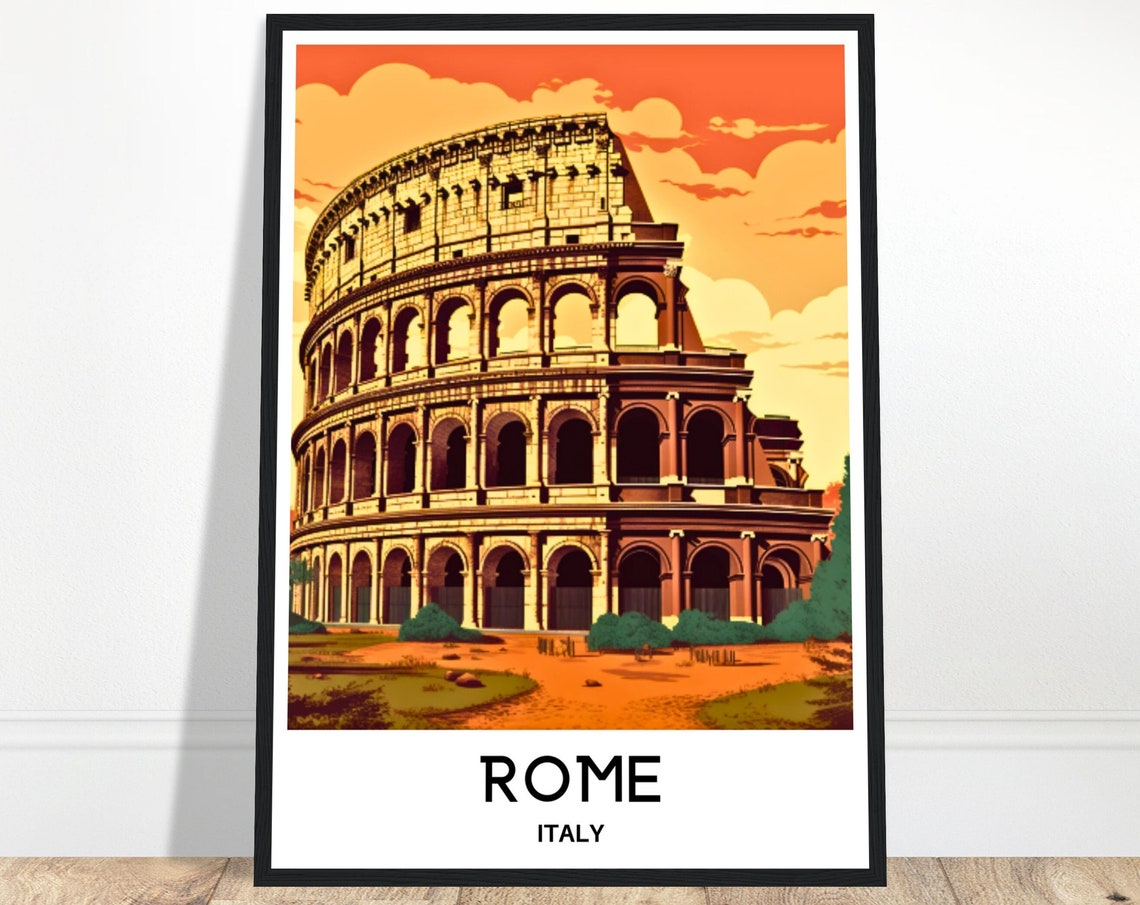 Rome Travel Poster Rome Travel Print Rome Gift Art Rome Travel Art Rome Italy Print Rome Lover Gift Rome Painting Rome Colosseum Print Rome