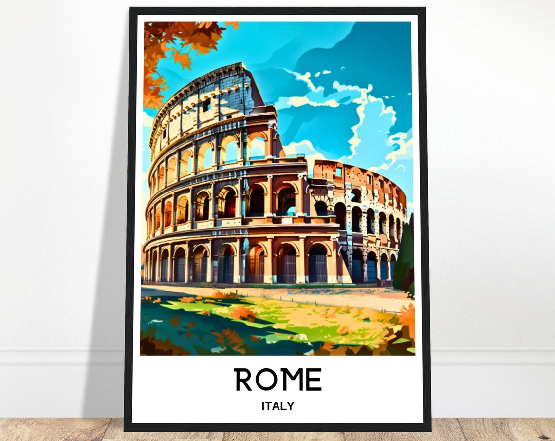 Rome Travel Poster Rome Travel Print Rome Gift Art Rome Travel Art Rome Italy Print Rome Lover Gift Rome Painting Rome Colosseum Print Rome