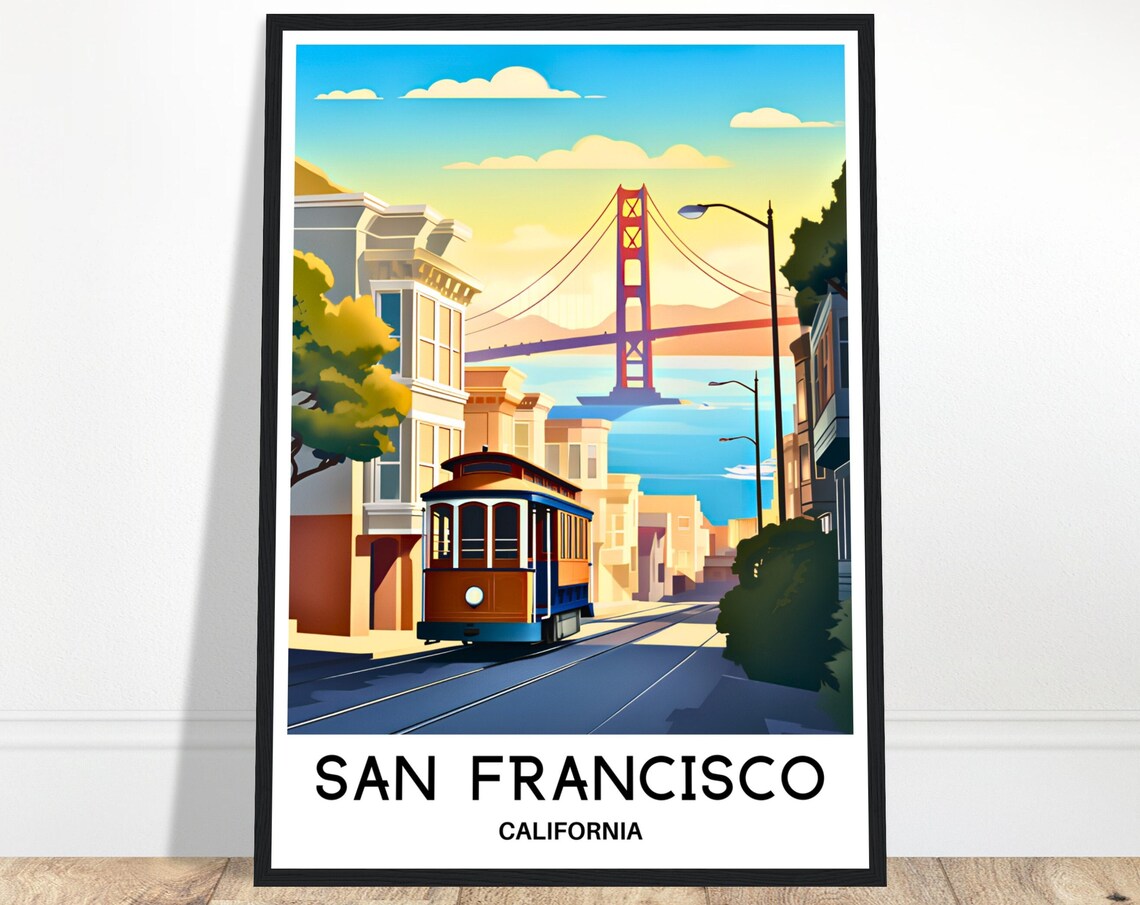 San Francisco Travel Poster, USA City Art Print