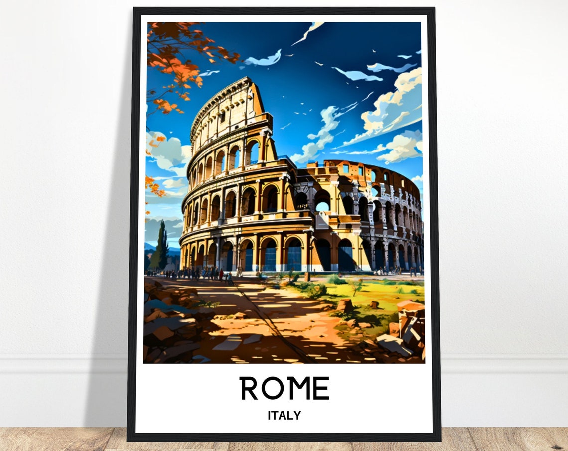 Rome Travel Poster Rome Travel Print Rome Gift Art Rome Travel Art Rome Italy Print Rome Lover Gift Rome Painting Rome Colosseum Print Rome