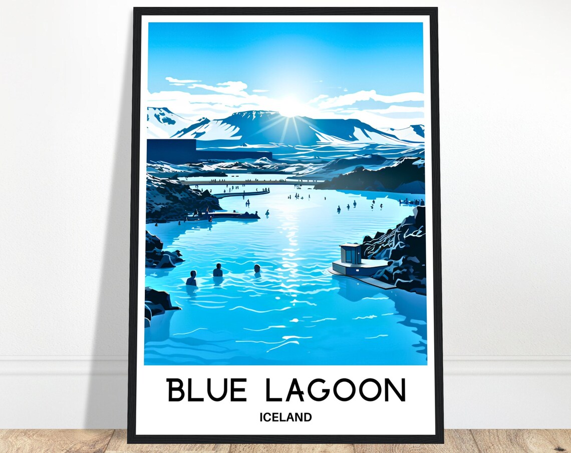 Blue Lagoon Iceland Geothermal Spa Milky Water Travel Poster