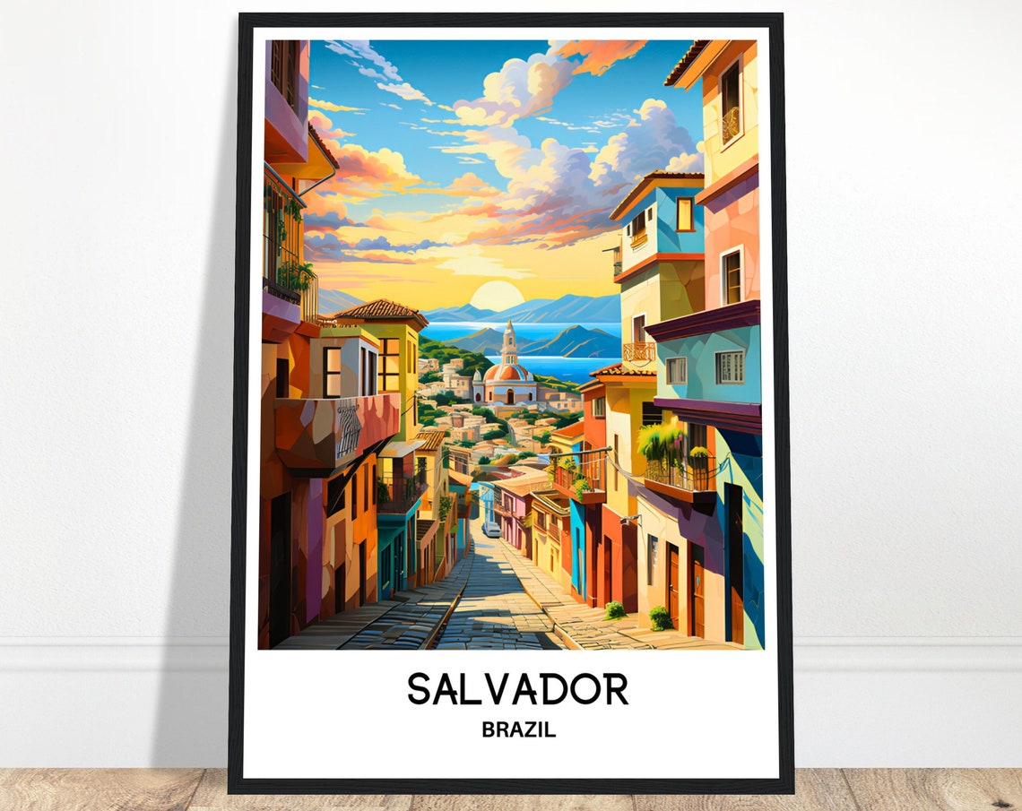 Salvador Travel Print Salvador Poster Brazilian Art Print Brazil Lover Gift Wall Hanging Art Home Office Decor Salvador Illustration