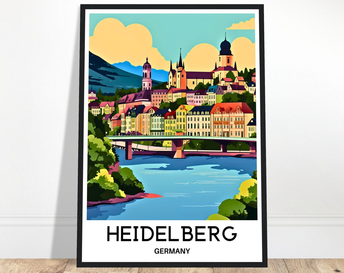 Heidelberg Travel Poster Heidelberg Travel Print Heidelberg Germany Print Heidelberg Lover Gift Heidelberg Travel Gift Heidelberg Artwork