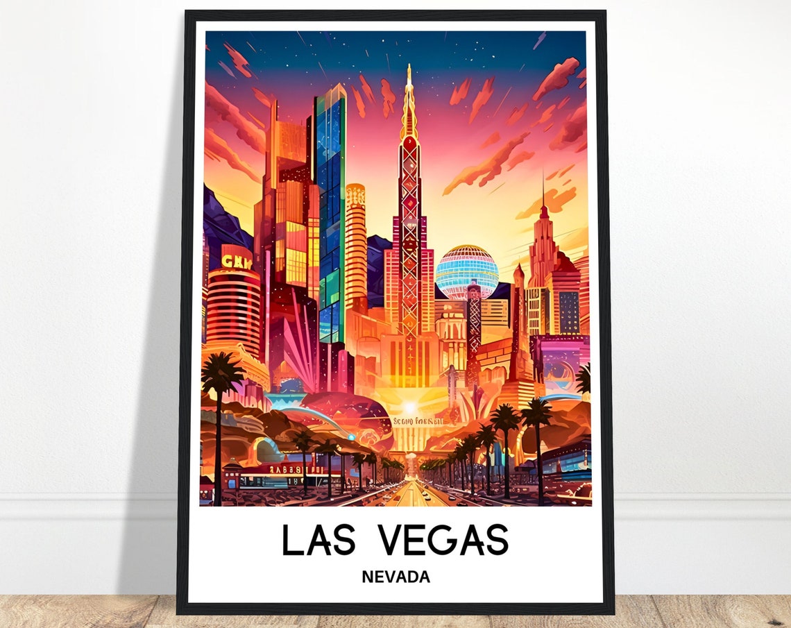 Las Vegas Travel Poster Las Vegas Travel Print Las Vegas Art Print Las Vegas Travel Gift Las Vegas Wall Print Las Vegas Lover Gift Artwork
