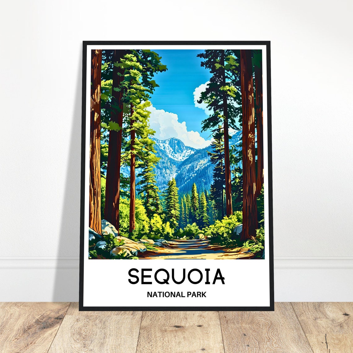 Sequoia National Park Giant Redwood Forest Mountain Travel Poster