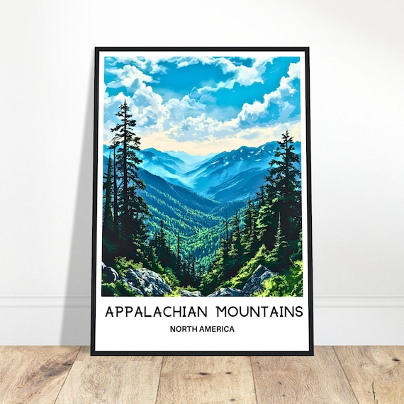 Appalachian Mountains North America Pine Forest Travel Poster