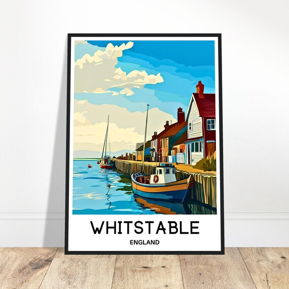 Whitstable Travel Print Poster English Art England Lover Gift Wall Hanging Home Office Decor Illustration